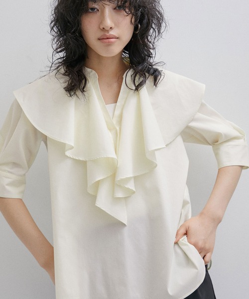 「ADAM ET ROPE'」 7分袖ブラウス FREE オフホワイト レディース_画像7
