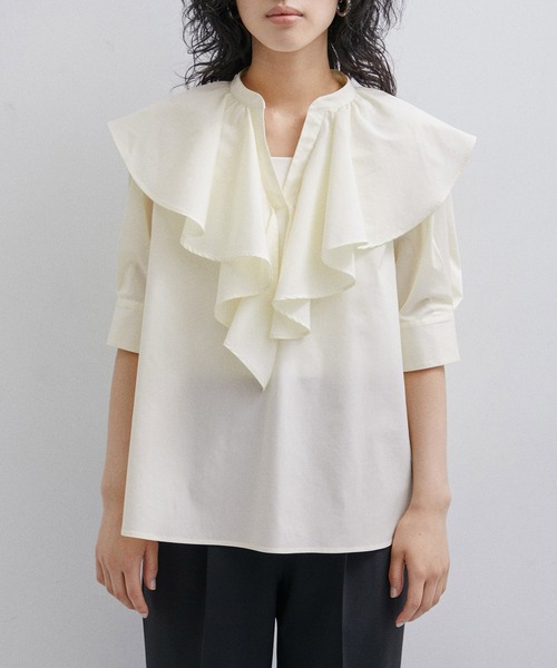 「ADAM ET ROPE'」 7分袖ブラウス FREE オフホワイト レディース_画像8