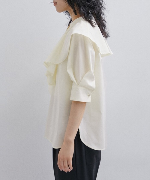 「ADAM ET ROPE'」 7分袖ブラウス FREE オフホワイト レディース_画像9