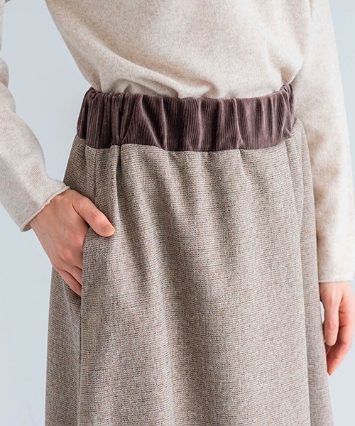 D スカート ポリエステルツイードのタックスカート : ZOZOTOWN Yahoo