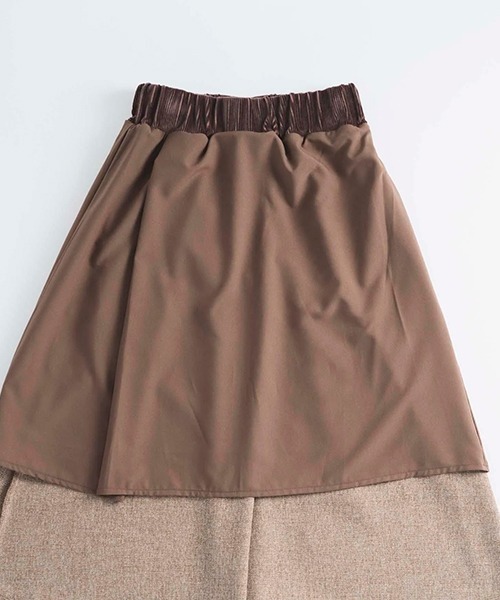 D スカート ポリエステルツイードのタックスカート : ZOZOTOWN Yahoo