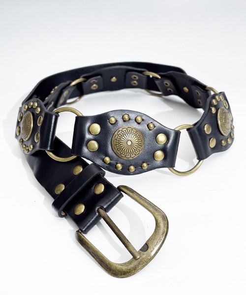 ベルト ボヘミアン ウェスタン エスニック フォークロア 太 コンチョベルト  Y2K Y3K レディース | Candlestick | 04