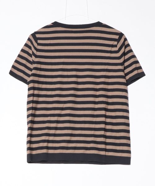 RRL半袖ニット SONIA RYKIEL（ソニアリキエル） ボーダー柄半袖ニット 44 ブラウン