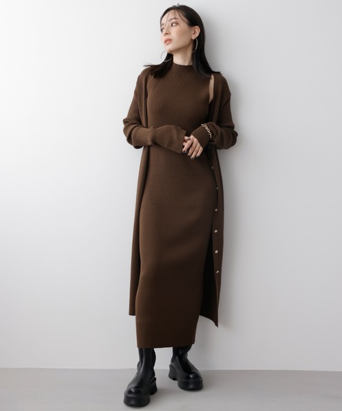 anuans（アニュアンス） ノースリーブワンピース FREE ベージュ