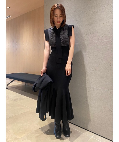 「FRAY I.D」 ノースリーブワンピース 0 グレー レディース_画像3