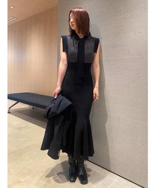 「FRAY I.D」 ノースリーブワンピース 0 グレー レディース_画像6