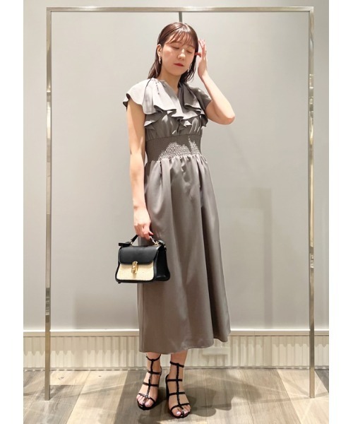 CELFORD セルフォード ワンピース 黒 36 S相当 中古・古着通販】CELFORD (セルフォード) ドッキングAラインニット