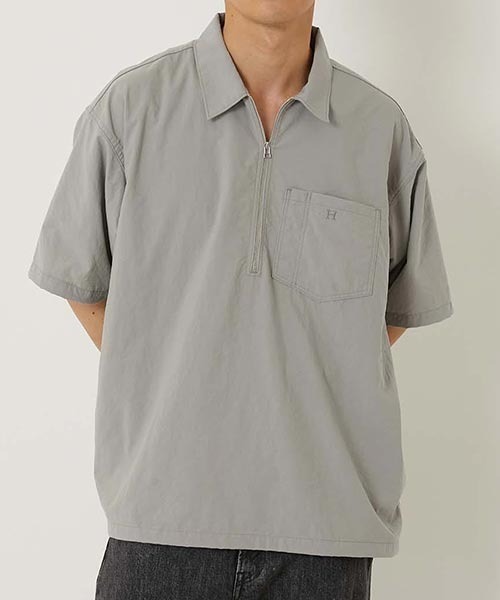 「HOLLYWOOD RANCH MARKET」 半袖シャツ MEDIUM シルバーグレー メンズの画像