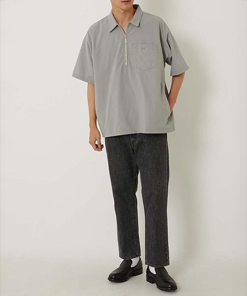 「HOLLYWOOD RANCH MARKET」 半袖シャツ MEDIUM シルバーグレー メンズの画像