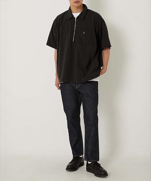 「HOLLYWOOD RANCH MARKET」 半袖シャツ MEDIUM シルバーグレー メンズの画像