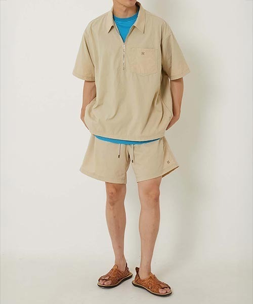 「HOLLYWOOD RANCH MARKET」 半袖シャツ MEDIUM シルバーグレー メンズの画像