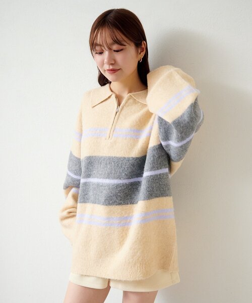 Kastane（カスタネ） ニット セーター 「新色追加/無地＆ボーダー/6色