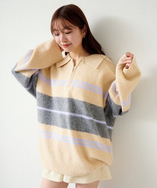 Kastane（カスタネ） ニット セーター 「新色追加/無地＆ボーダー/6色