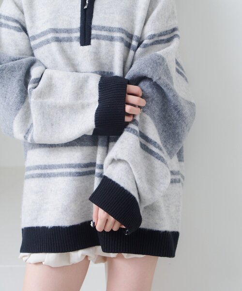 Kastane（カスタネ） ニット セーター 「新色追加/無地＆ボーダー/6色