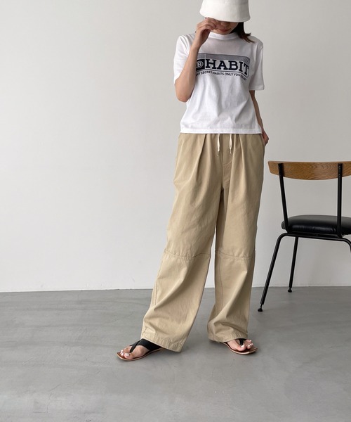 「CANAL JEAN」 イージーパンツ ONE SIZE ベージュ レディース_画像3