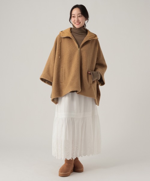 Elura（エルーラ） ポンチョ カーリーシャギーポンチョ/632315