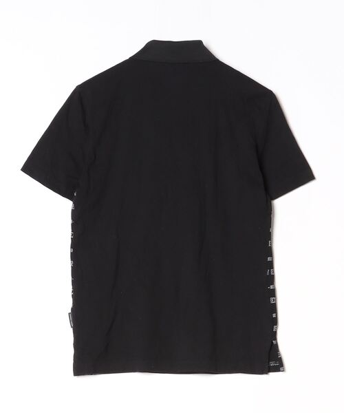 「ARMANI EXCHANGE」 ボーダー柄半袖ポロシャツ X-SMALL ブラック メンズ_画像2