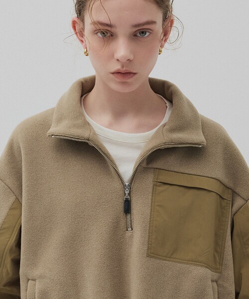 PUBLIC TOKYO（パブリックトウキョウ） パーカー コンビハーフジップ