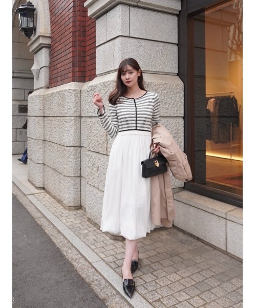 Her lip to ワンピース　ドレス　ジャガード　ドッキング　Mサイズ Her lip to ワンピース ドレス ジャガード ドッキング Mサイズ Her lip