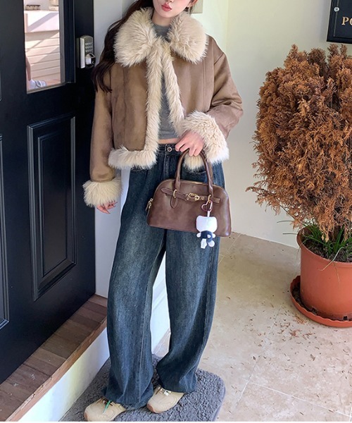 gossip!ロサンゼルス ムートンコート ボアコート Y2K ファー フェイク