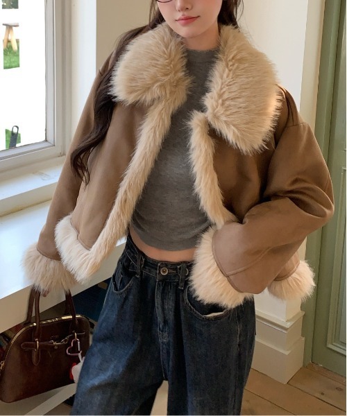 gossip!ロサンゼルス ムートンコート ボアコート Y2K ファー フェイク