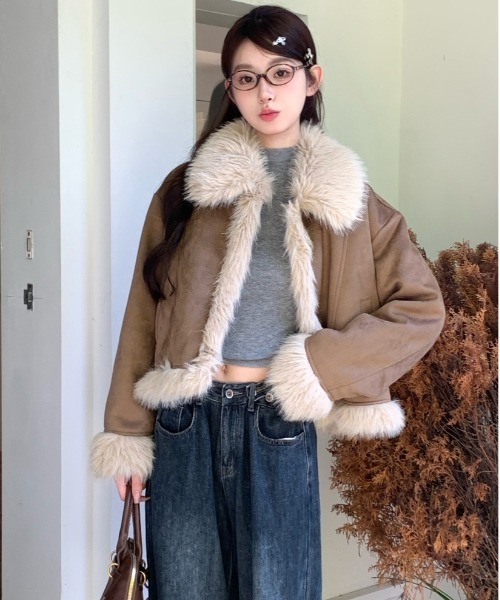 gossip!ロサンゼルス ムートンコート ボアコート Y2K ファー フェイク