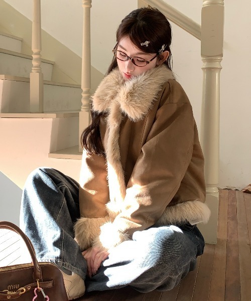 gossip!ロサンゼルス ムートンコート ボアコート Y2K ファー フェイク