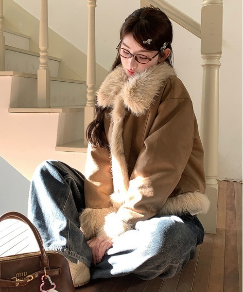 インポートロッサ　ムートンファージャケット gossip!ロサンゼルス ムートンコート ボアコート Y2K ファー フェイク