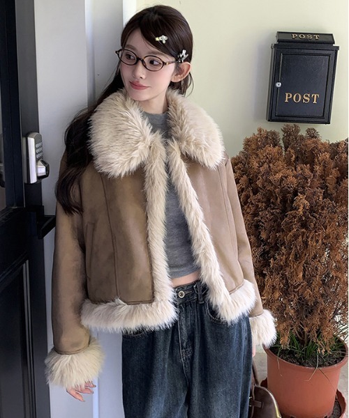 gossip!ロサンゼルス ムートンコート ボアコート Y2K ファー フェイク