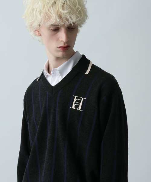 HARE◇ハレ　ハイネックニットセーター【F】ストライプ　春秋　プルオーバー HARE（ハレ） セーター ニット ハイショクハイネックニットプル