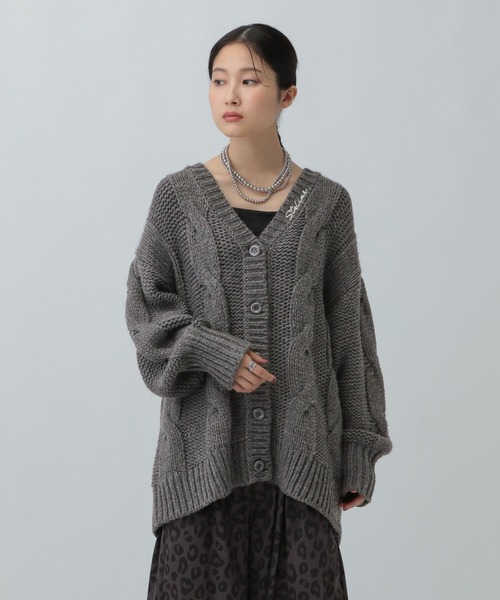 LEPSIM（レプシィム） カーディガン 2ゲージケーブル刺繍ロゴ