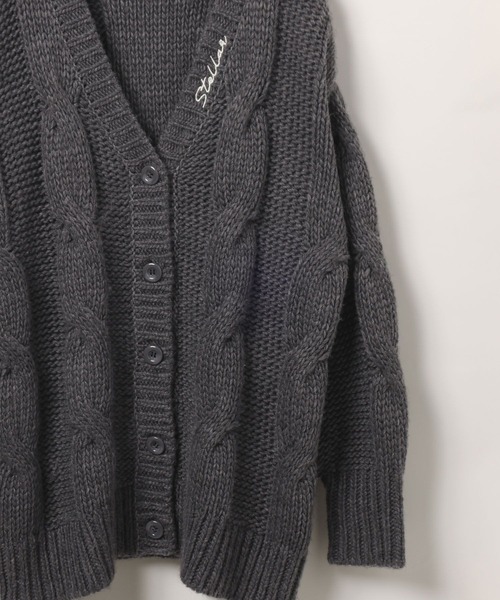 LEPSIM（レプシィム） カーディガン 2ゲージケーブル刺繍ロゴ