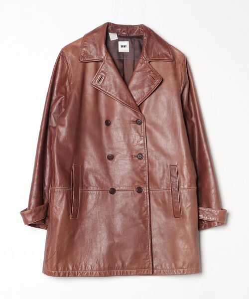DKNY（ダナ・キャラン・ニューヨーク） レザージャケット S ブラウン