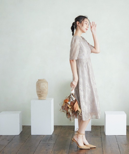 「niana」 半袖ワンピース M ライトカーキ レディースの画像