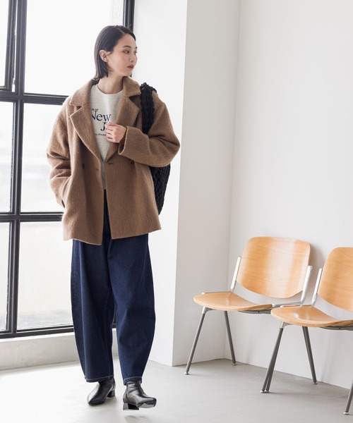 「LAKOLE」 チェスターコート MEDIUM ネイビー レディース_画像2