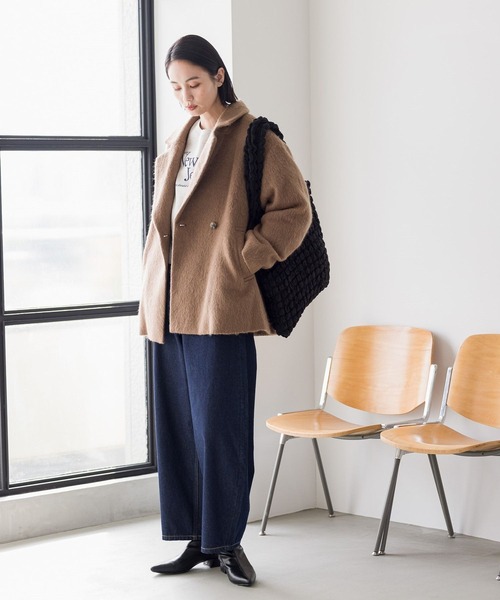 「LAKOLE」 チェスターコート MEDIUM ネイビー レディース_画像3