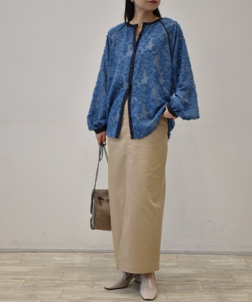 「RANAN」 長袖ブラウス L ブルー レディース_画像9