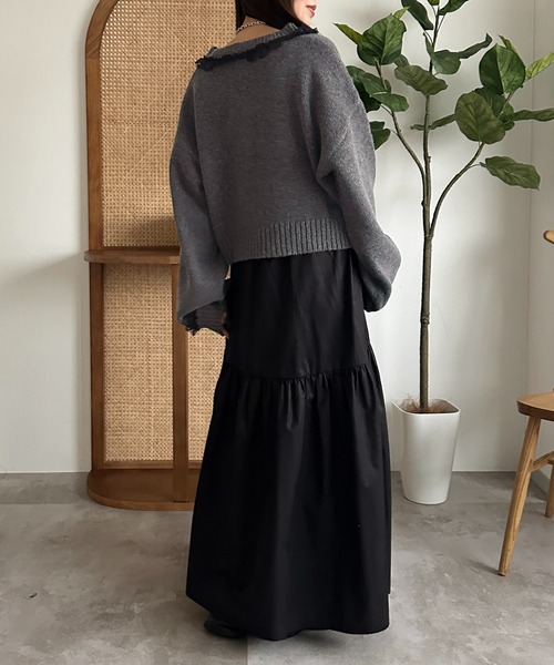 「apres jour mignon」 長袖ニット X-LARGE チャコールグレー レディース_画像9