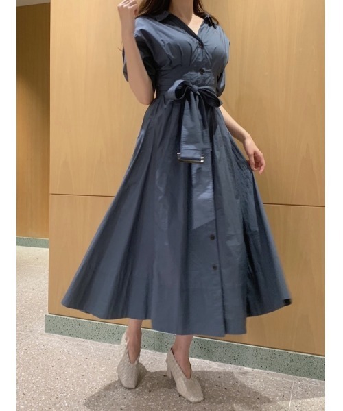 「SNIDEL」 シャツワンピース 0 ブラック レディース_画像2