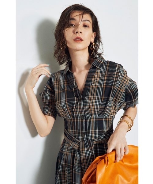 「SNIDEL」 シャツワンピース 0 ブラック レディース_画像4