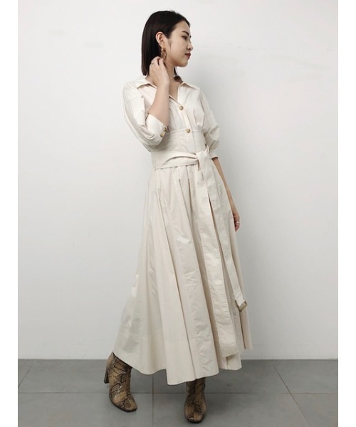 「SNIDEL」 シャツワンピース 0 ブラック レディース_画像5