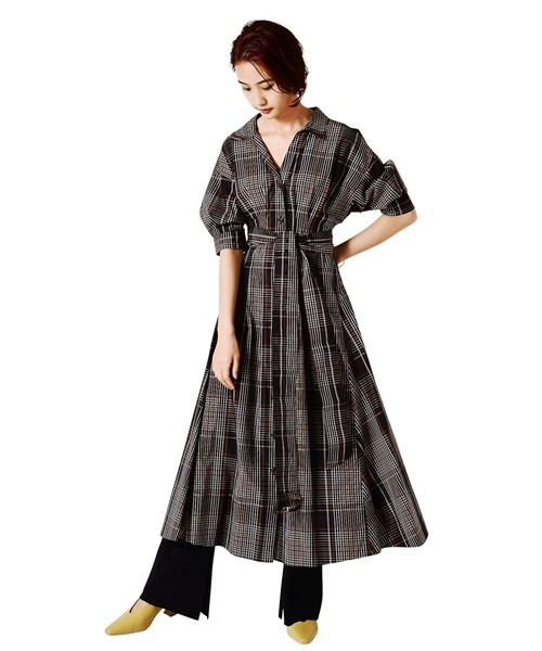 「SNIDEL」 シャツワンピース 0 ブラック レディース_画像6