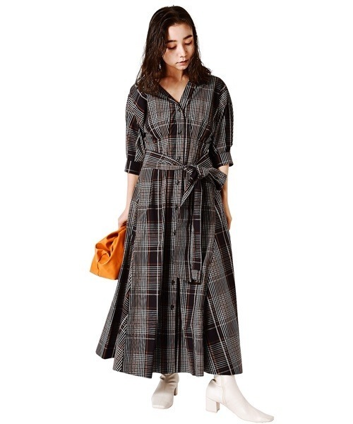 「SNIDEL」 シャツワンピース 0 ブラック レディース_画像7