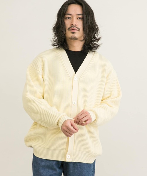 「URBAN RESEARCH」 ニットカーディガン MEDIUM ゴールド メンズ_画像3