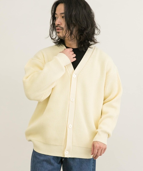 「URBAN RESEARCH」 ニットカーディガン MEDIUM ゴールド メンズ_画像4