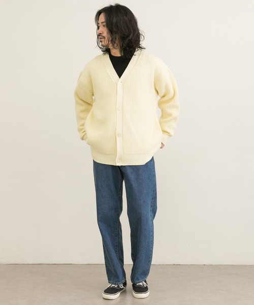 「URBAN RESEARCH」 ニットカーディガン MEDIUM ゴールド メンズ_画像6