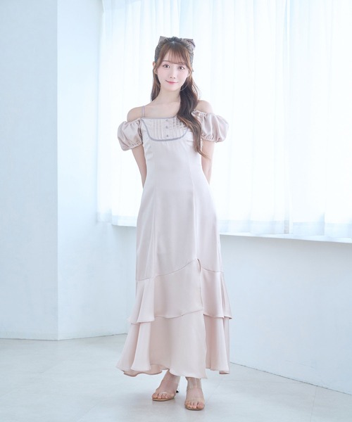 Rose Muse（ロゼミューズ） ワンピース Irrehem o/s satin dress
