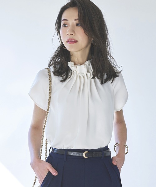 「RUIRUE BOUTIQUE」 半袖ブラウス 3L グリーン レディース_画像7