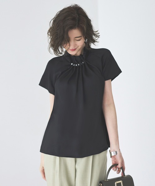 「RUIRUE BOUTIQUE」 半袖ブラウス 3L グリーン レディース_画像8