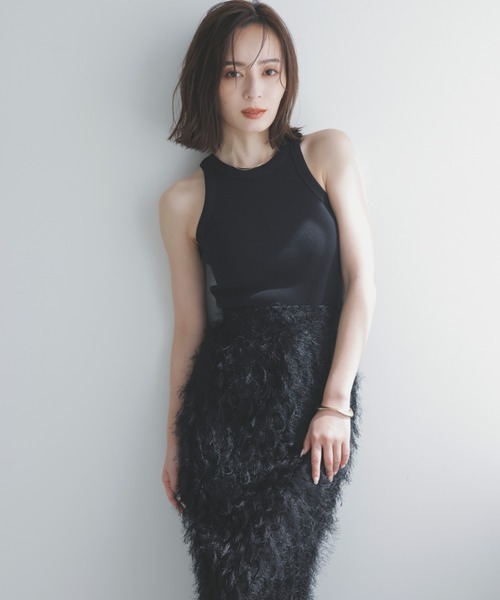 「anuans」 タイトスカート MEDIUM グレイッシュベージュ レディース_画像2